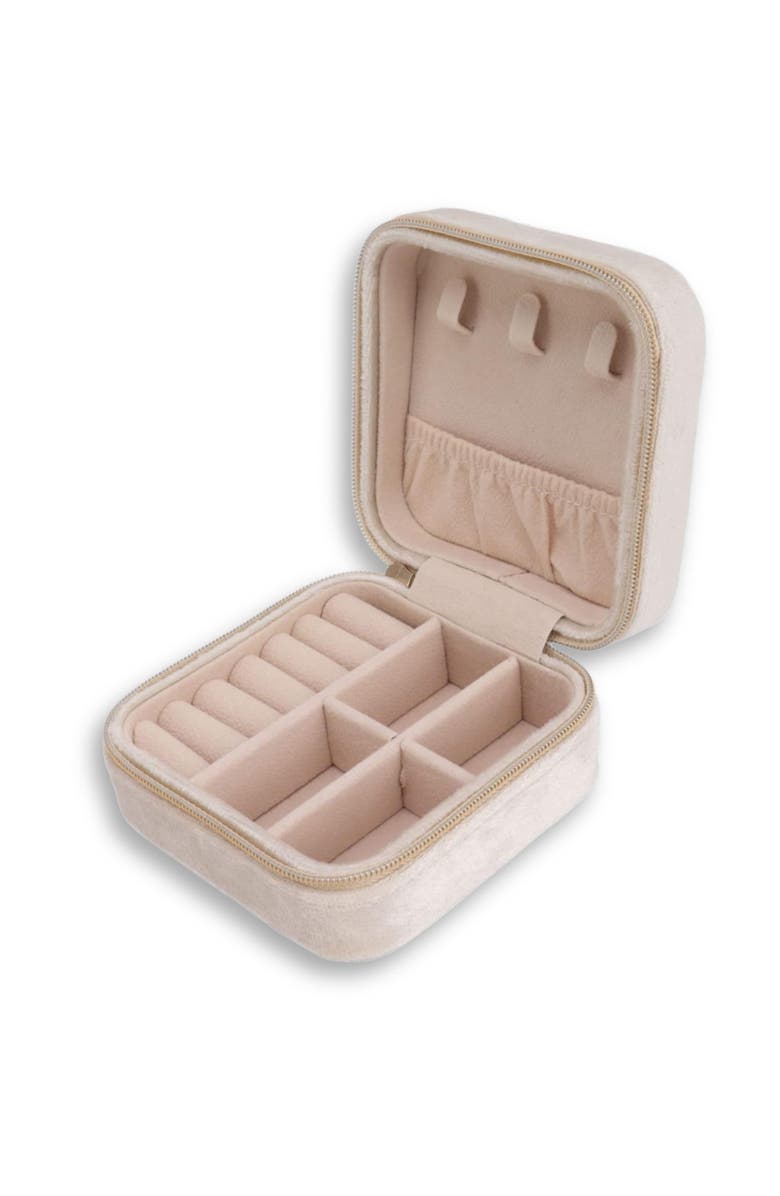 Emma Rae Velvet Square Jewelry Case, Alternate, color, White