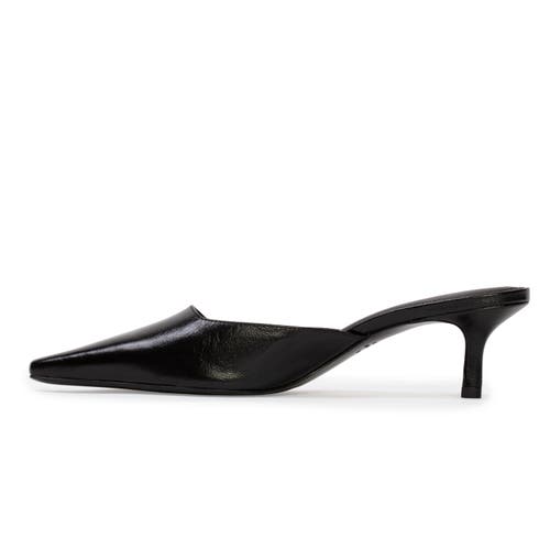Black Suede Studio Riley 50 Leather Mule In Black