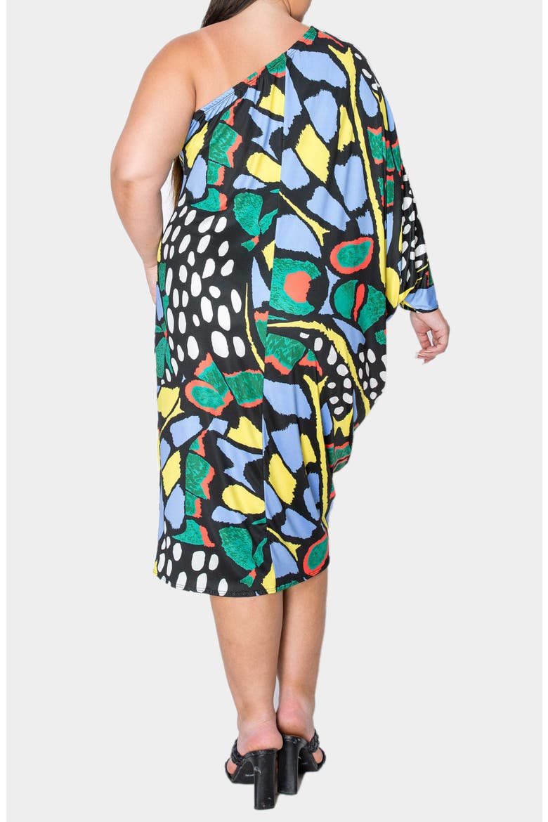 Charm One-Shoulder Midi Dress, Alternate, color, BLUE