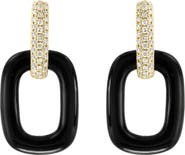 EFFY 14K Yellow Gold Black Onyx Diamond Link Drop Earrings