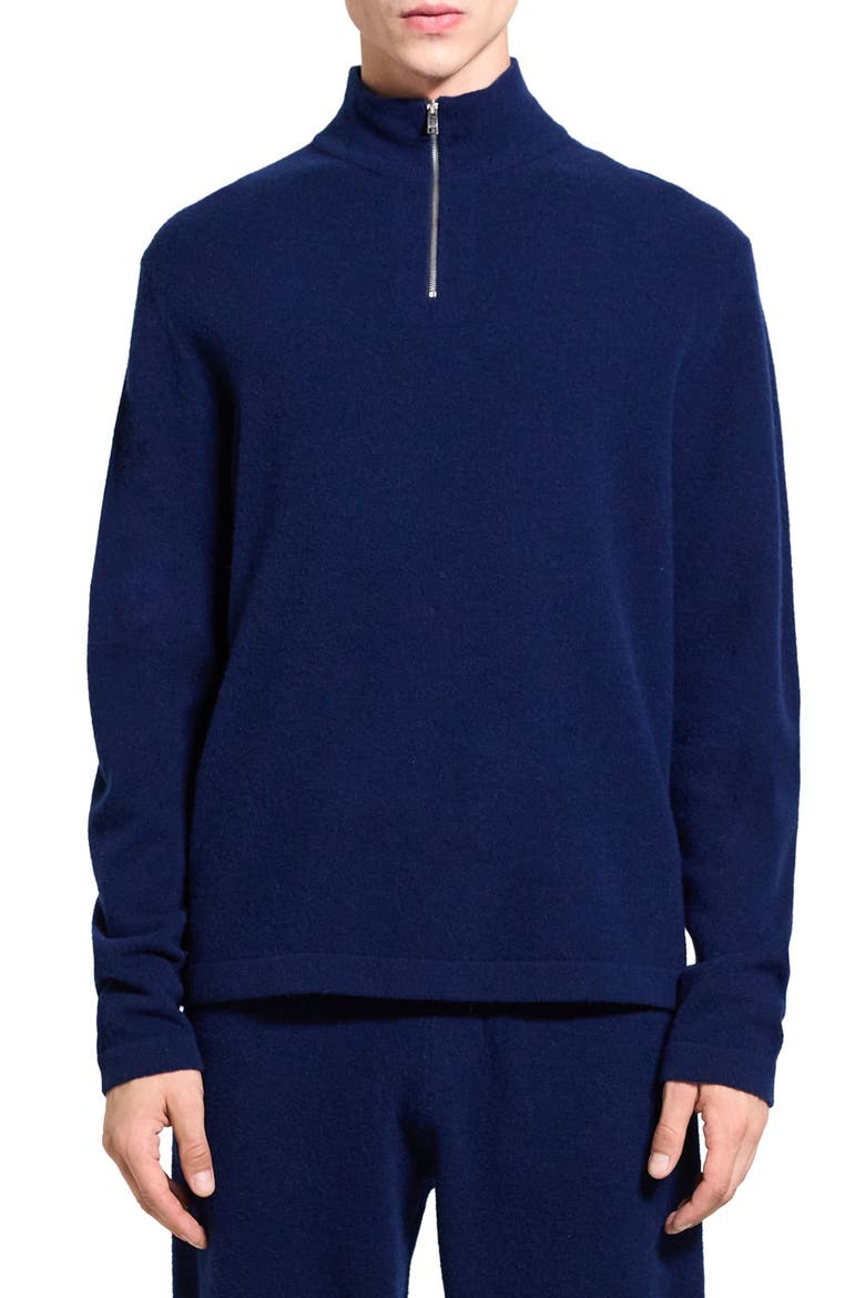 Geder Quarter Zip Wool Sweater, Main, color, BLUEBERRY