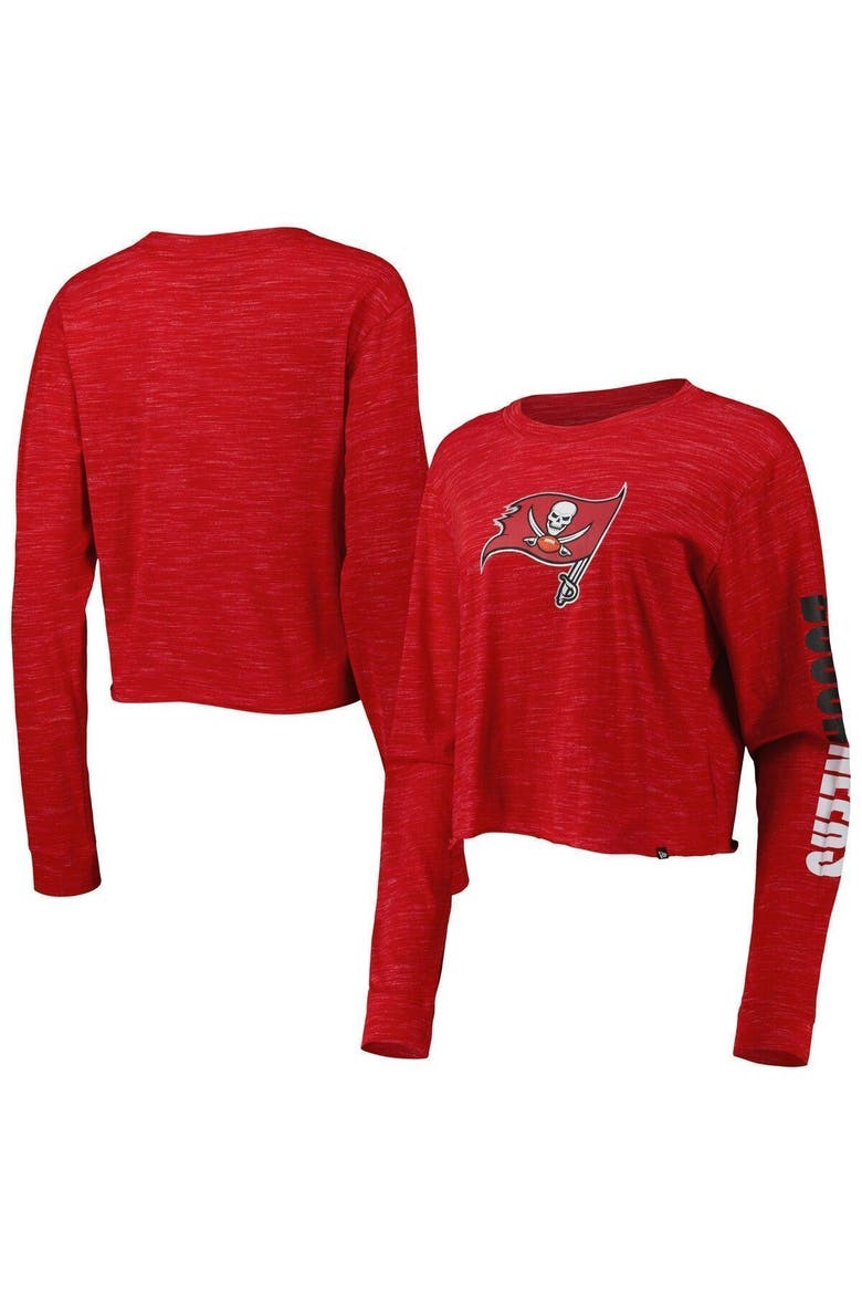 Women's New Era Red Tampa Bay Buccaneers Crop Long Sleeve T-Shirt, Main, color, Red