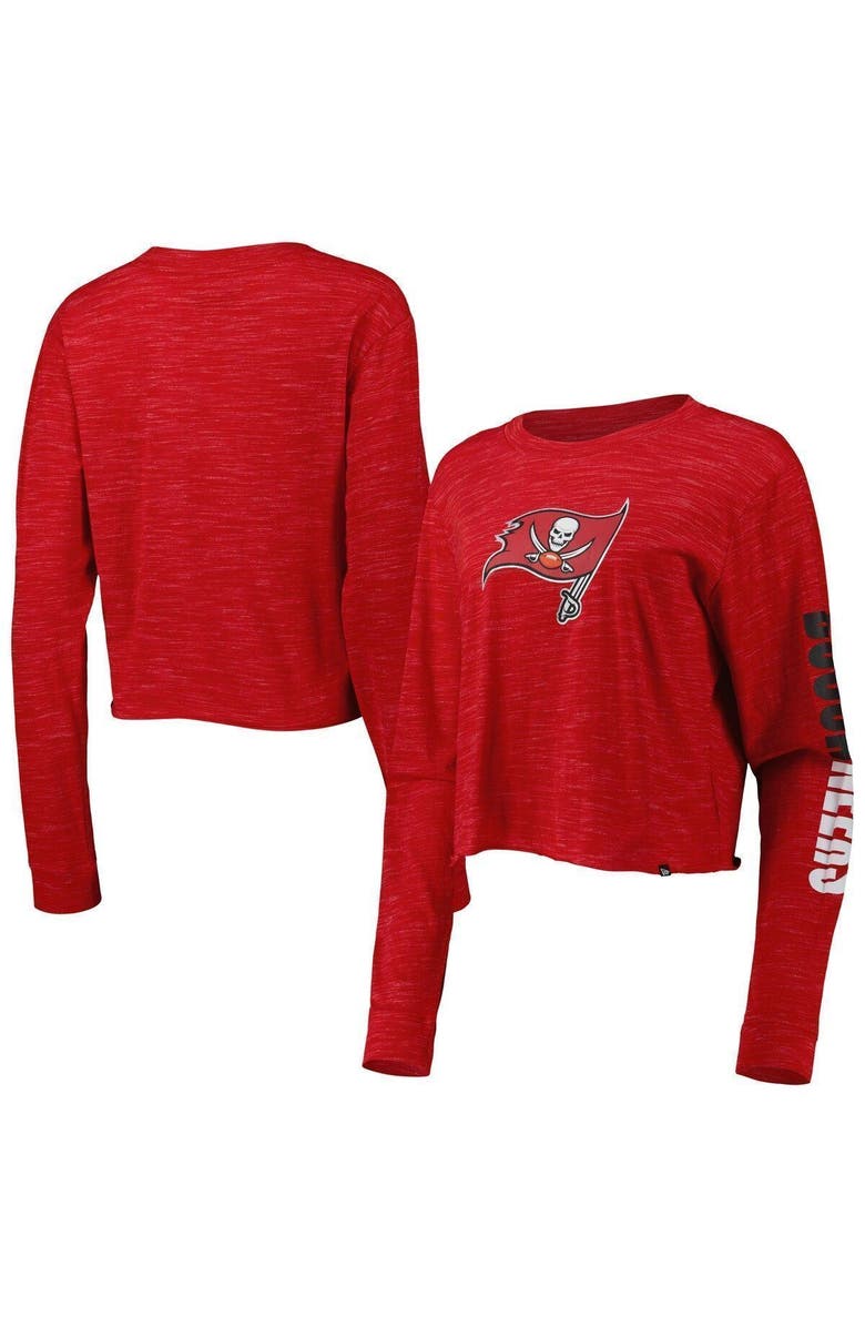 New Era Women's New Era Red Tampa Bay Buccaneers Crop Long Sleeve T-Shirt, Main, color, Red
