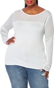 BLUEGREY Mixed Media Long Sleeve Top