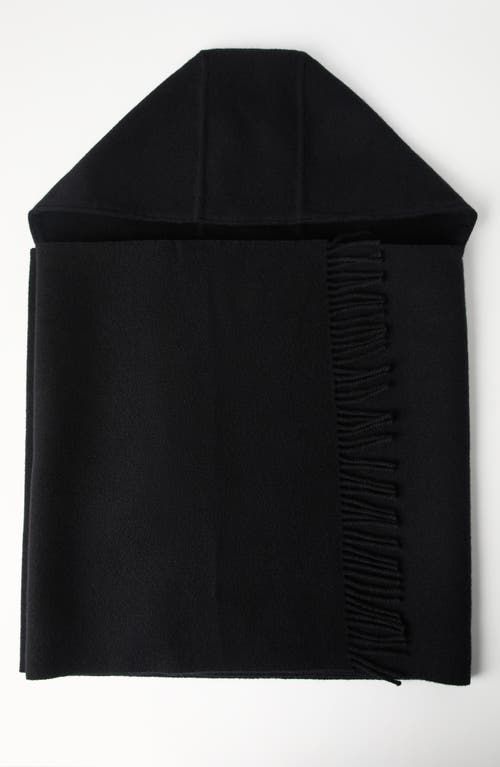 Brunello Cucinelli Knit Scarf With Hood In Black