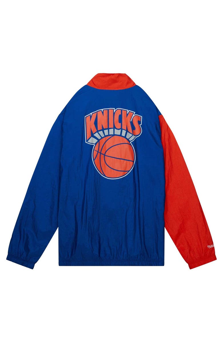 Mitchell & Ness Men's Mitchell & Ness White New York Knicks Hardwood Classics Arched Retro Lined Full-Zip Windbreaker Jacket, Alternate, color,