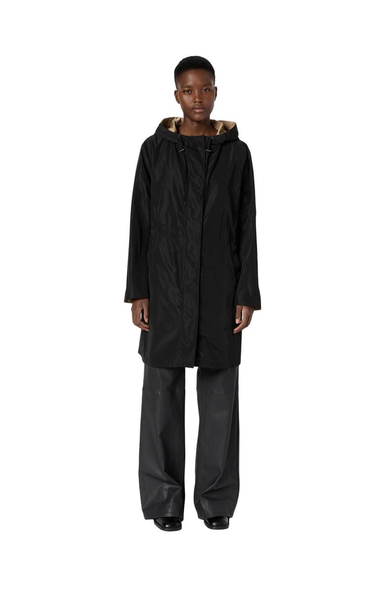 GERARD DAREL Ximena Hooded Reversible Parka Coat, Main, color, Black