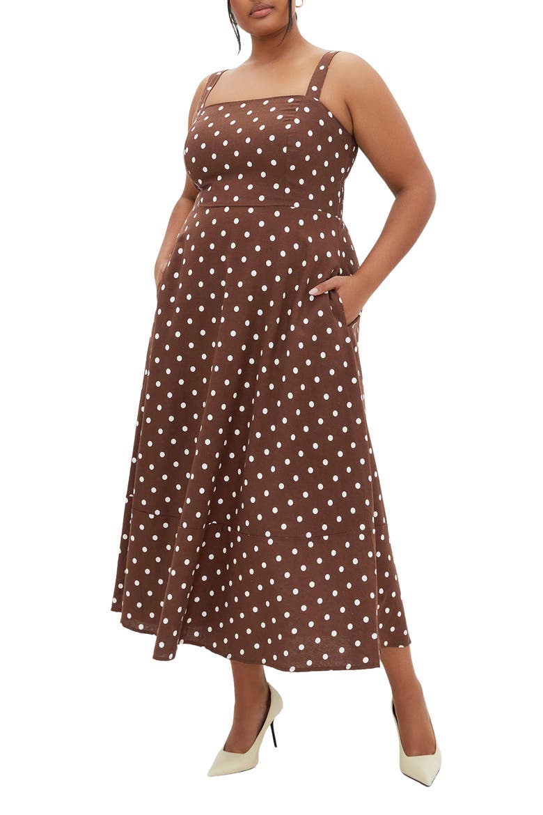 Collins Maxi Sundress, Main, color, CHOCOLATE SPOT