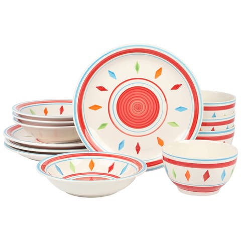 Heidy 12 Piece Durastone Dinnerware Set