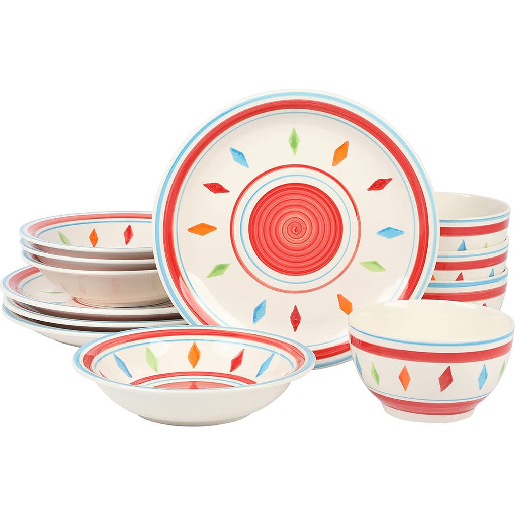 Gibson Home Heidy 12 Piece Durastone Dinnerware Set In Multi