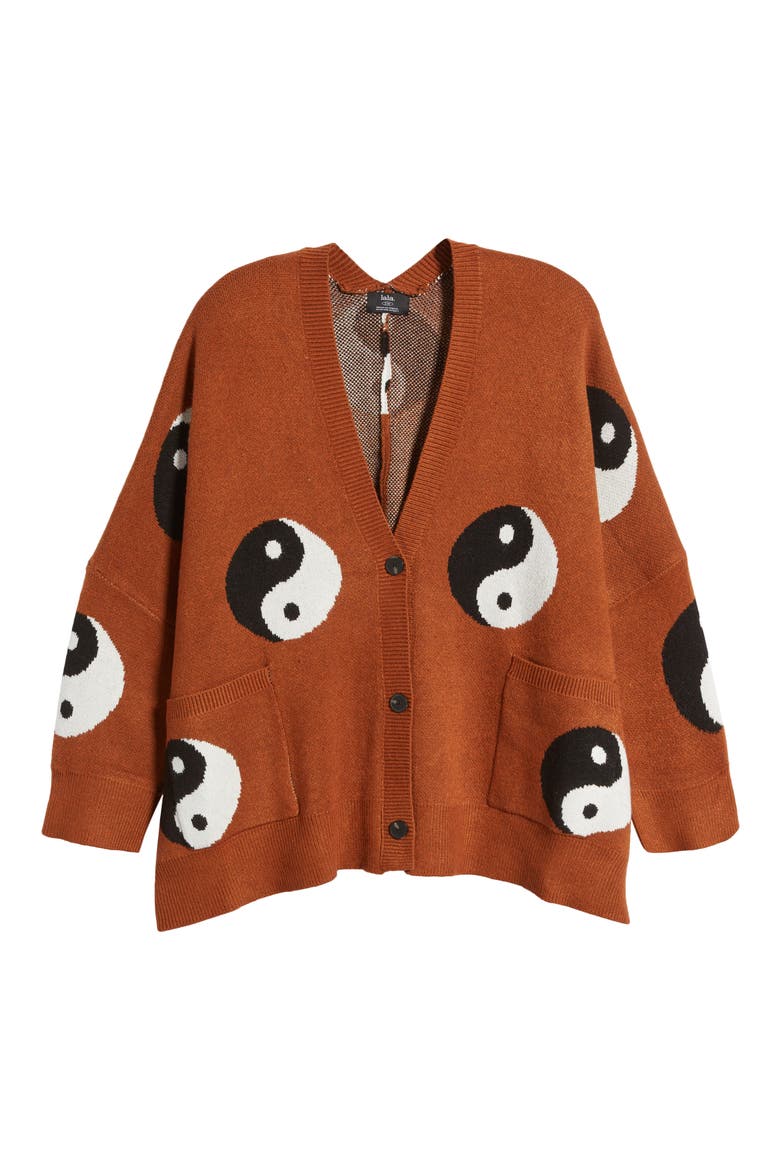 Main Character Oversize Cardigan, Alternate, color, CINNAMON