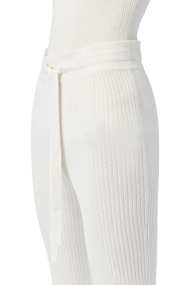Drawstring Ribbed Cotton Silk Cashmere Blend Flares, Alternate, color, whisper white
