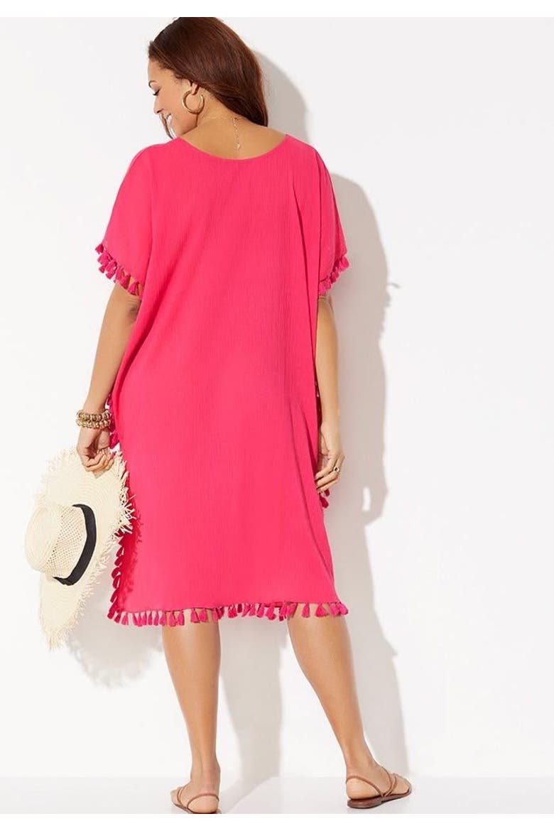 Everly Cotton Gauze Cover Up Tunic, Alternate, color, Black