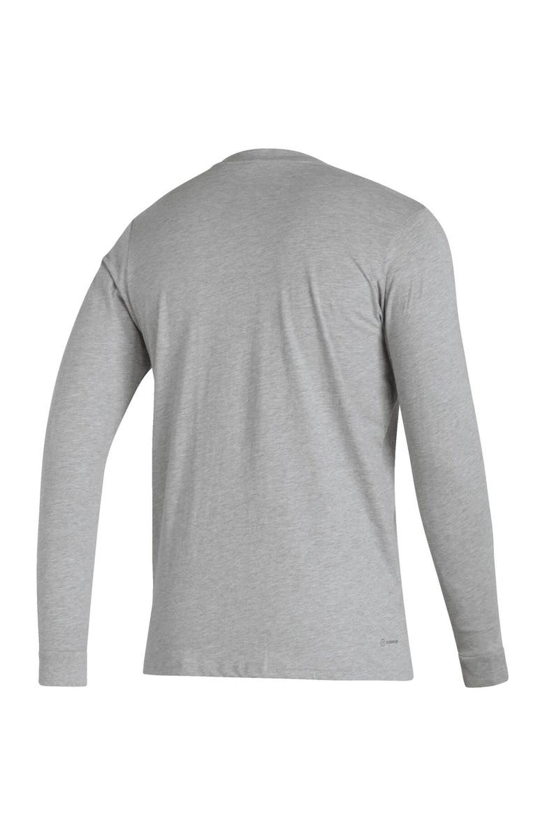 adidas Men's adidas Heather Gray Manchester United Team Crest Long Sleeve T-Shirt, Alternate, color,