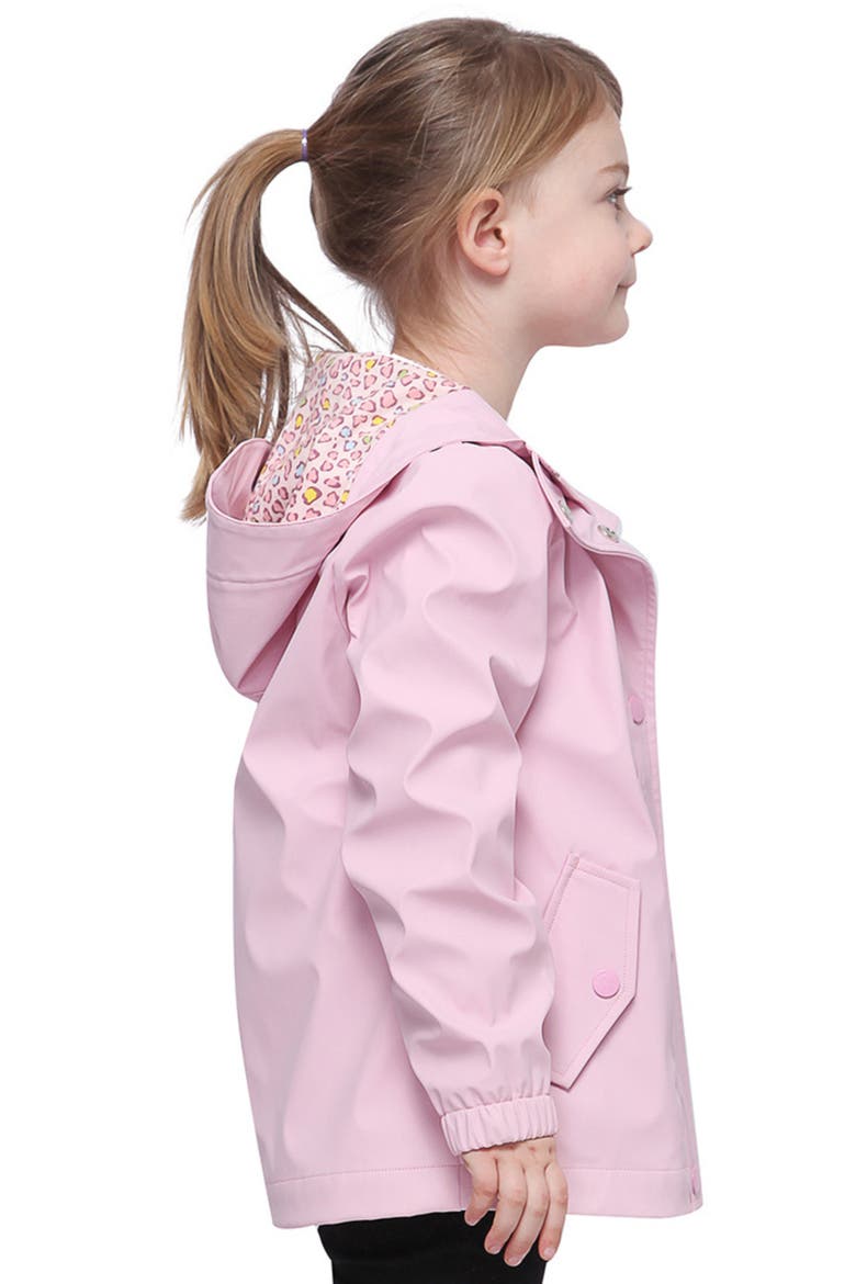 Kids' Waterproof Rain Coat Rubberized Jacket, Alternate, color, Seashell Pink