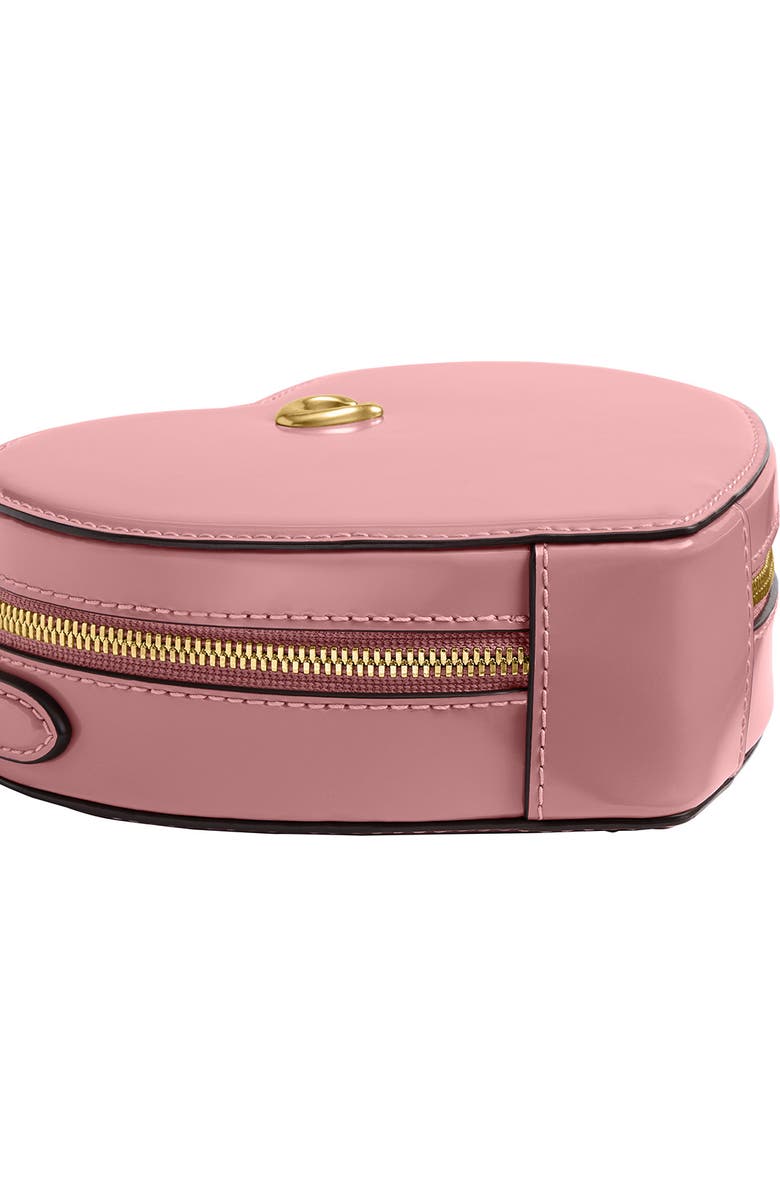 COACH Spazzolato Leather Heart Crossbody Bag, Alternate, color, B4/ Peony