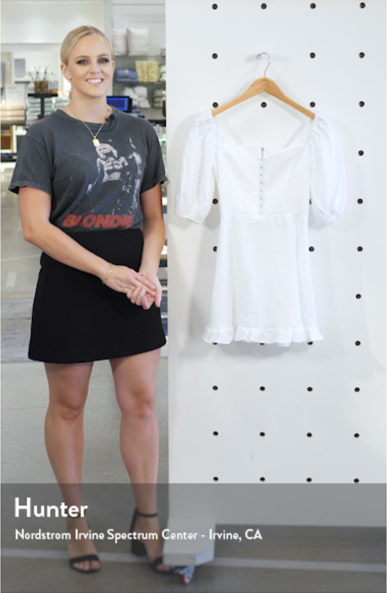 Seattle Puff Sleeve Linen Minidress, sales video thumbnail