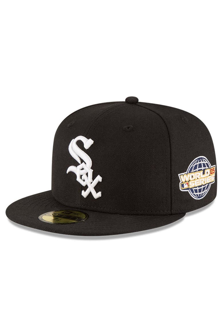 Men's New Era Black Chicago White Sox 2005 World Series Wool 59FIFTY Fitted Hat, Main, color, Black