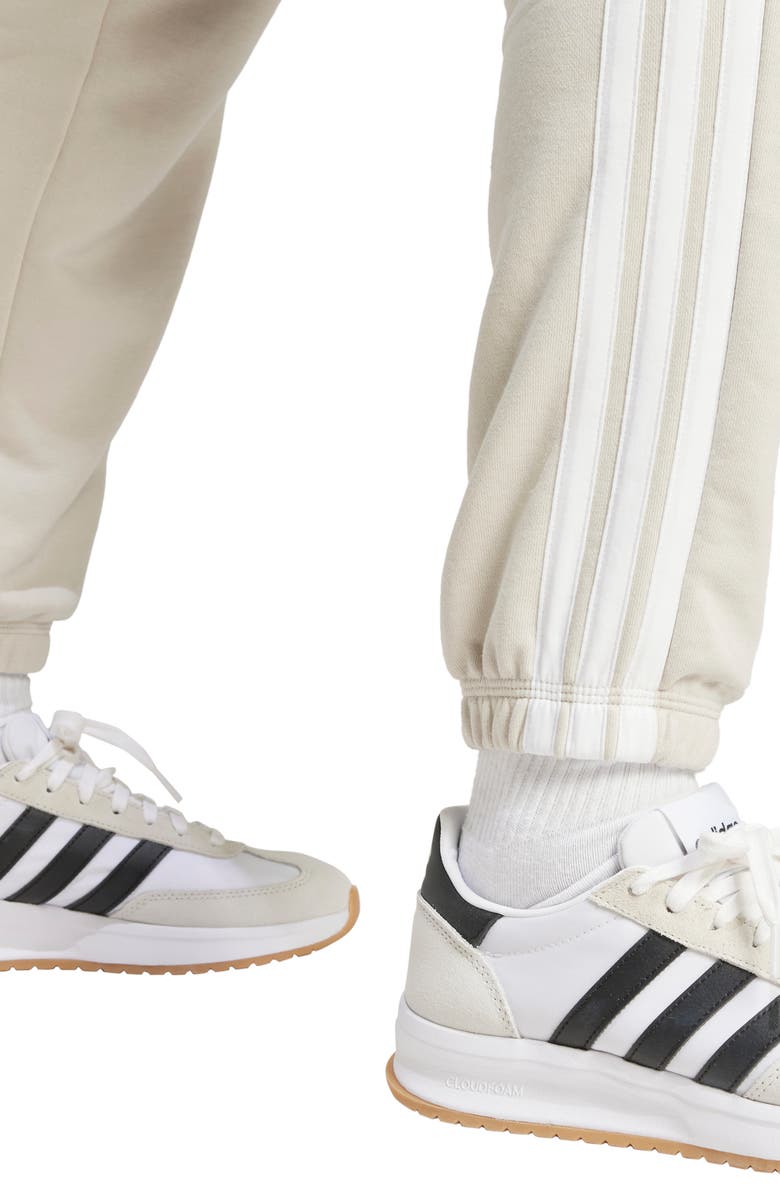 adidas 3-Stripes Fleece Sweatpants, Alternate, color, Wonalu/ White