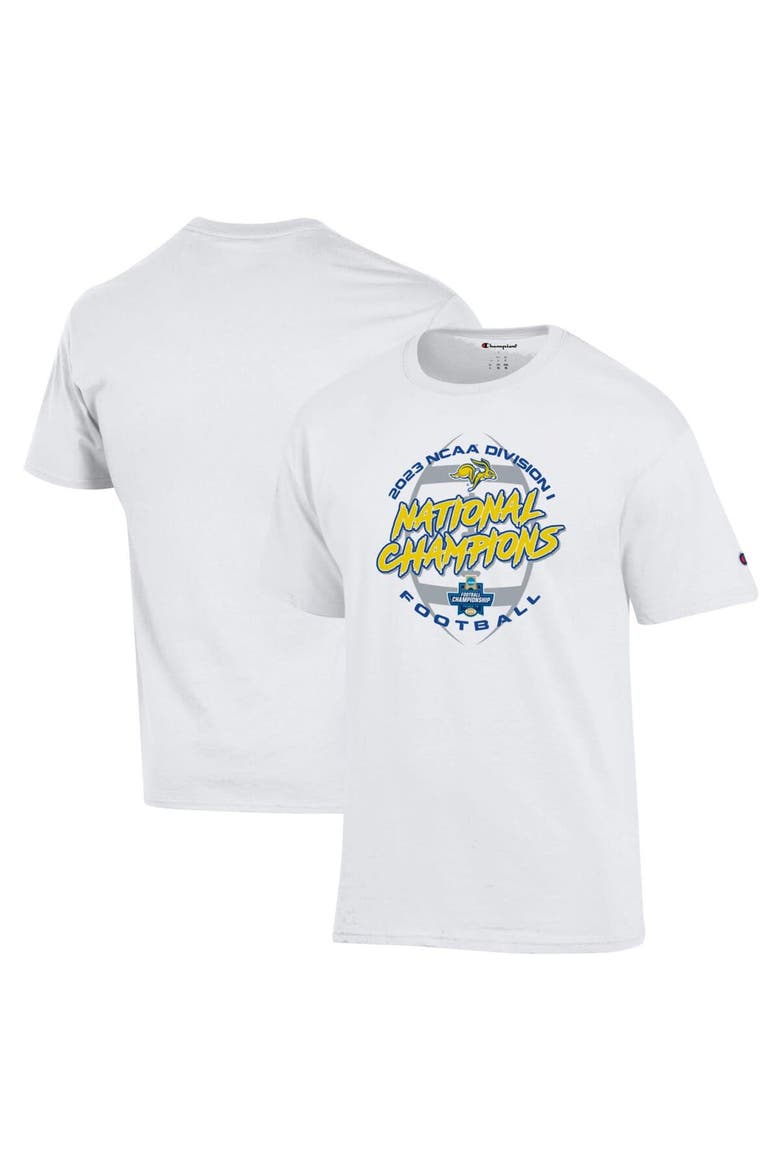 Men's Champion  White South Dakota State Jackrabbits 2023 FCS Football National Champions Locker Room T-Shirt, Main, color, White