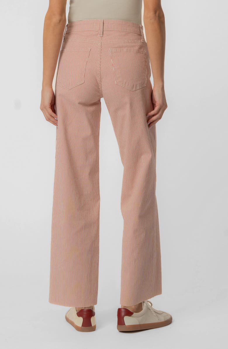 KUT from the Kloth Stripe Raw Hem High Waist Ankle Wide Leg Jeans, Alternate, color,