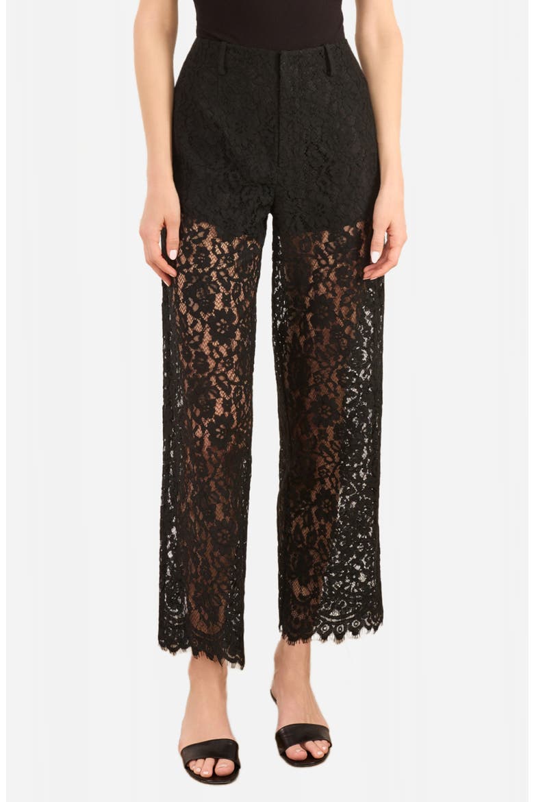 Minerva Lace Ankle Pants, Main, color, BLACK