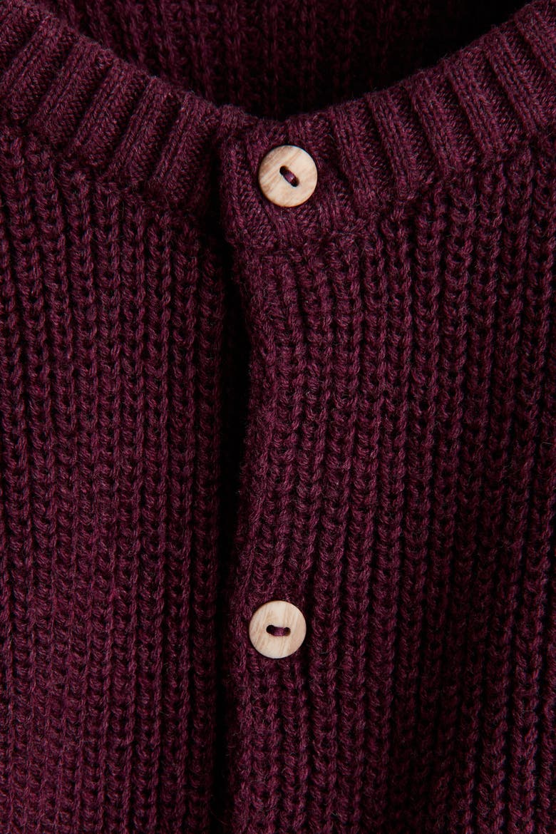 Cotton Knit Cardigan, Alternate, color, Dark red