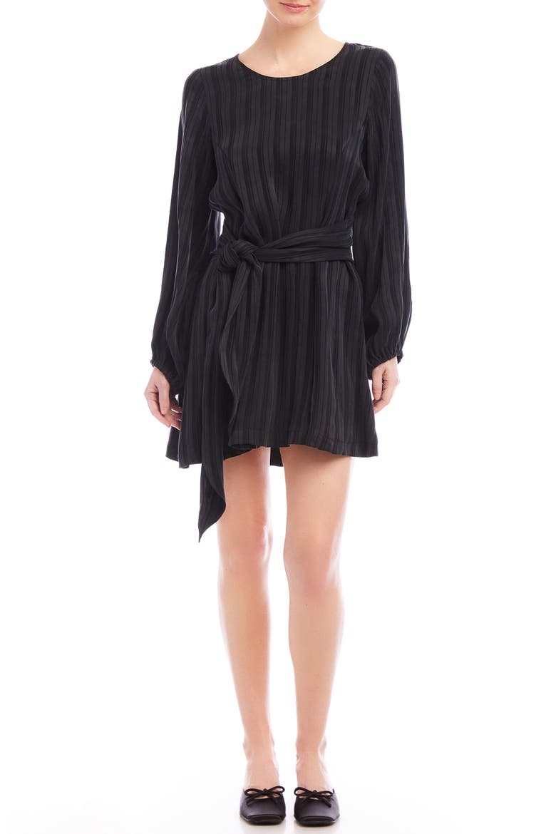 Juno Long Sleeve Minidress, Main, color, BLACK