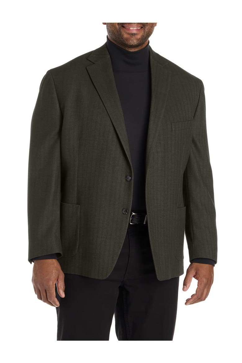 Big & Tall Printed Sport Coat, Main, color, OLIVE
