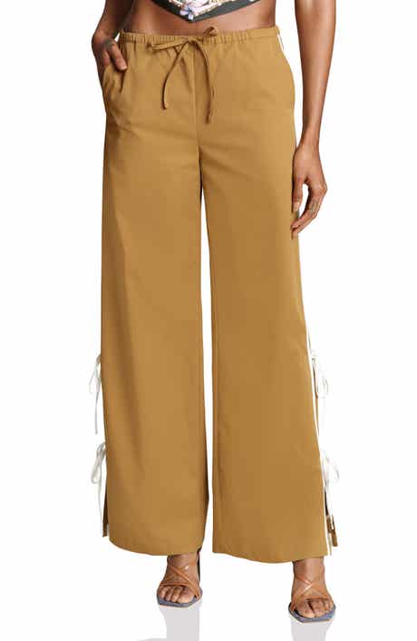 Side Tie Wide Leg Pants