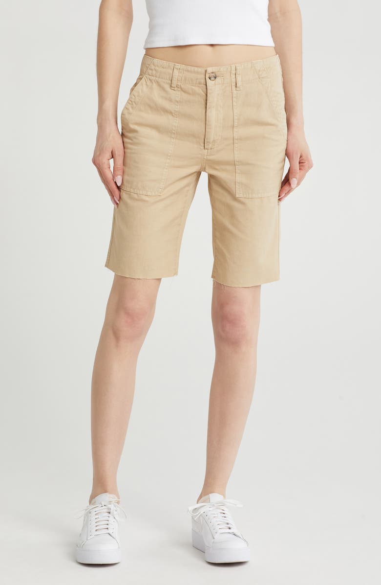 AG Wes Cotton & Linen Shorts, Main, color, Sulfur Sand Dune