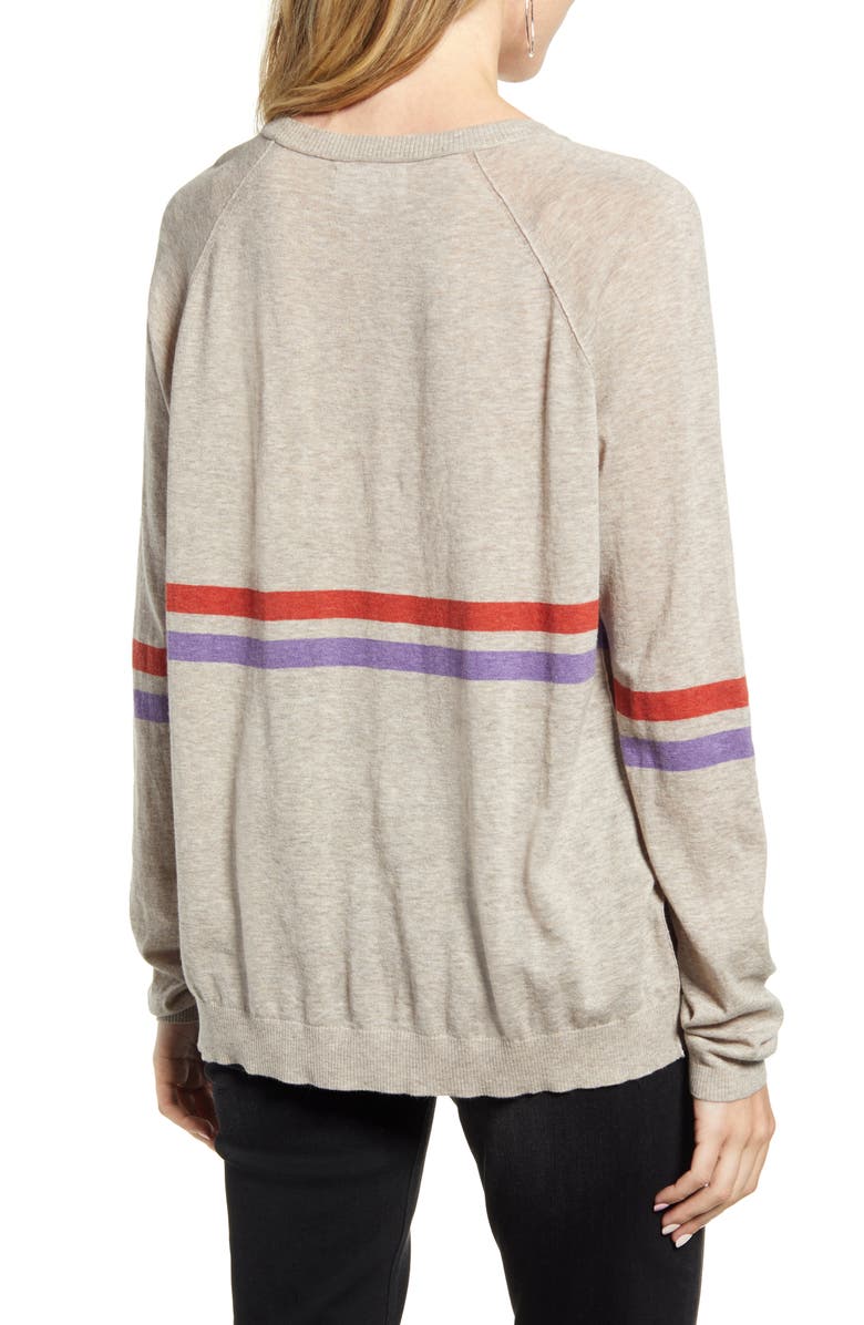 Velvet by Graham & Spencer Race Stripe Lux Cotton Sweater, Alternate, color, 