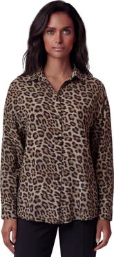 Lords of Harlech Leopard Womens Relaxed Linen Shirt