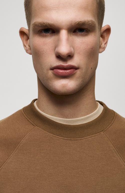 Mango Relaxed Fit Crewneck Sweatshirt In Medium Brown