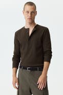 H&M Slim-fit Ribbed Henley Shirt