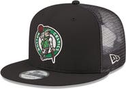 New Era Men's New Era Black Boston Celtics Core Logo Meshback 9FIFTY Snapback Hat