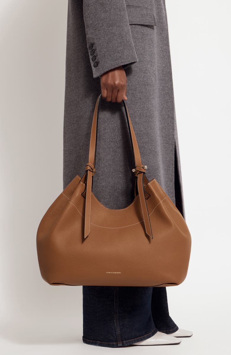 Strathberry Barra Leather Tote, Alternate, color, Tan
