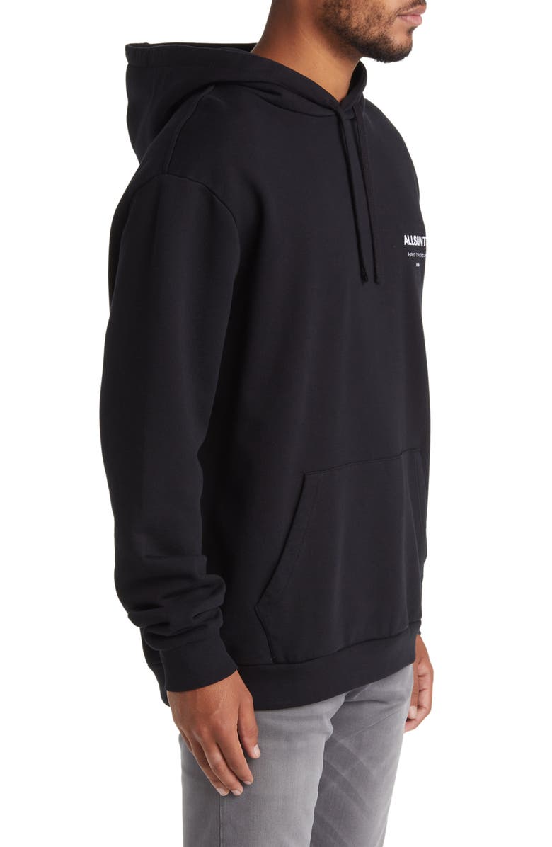 AllSaints Underground Logo Hoodie Sweatshirt, Alternate, color,