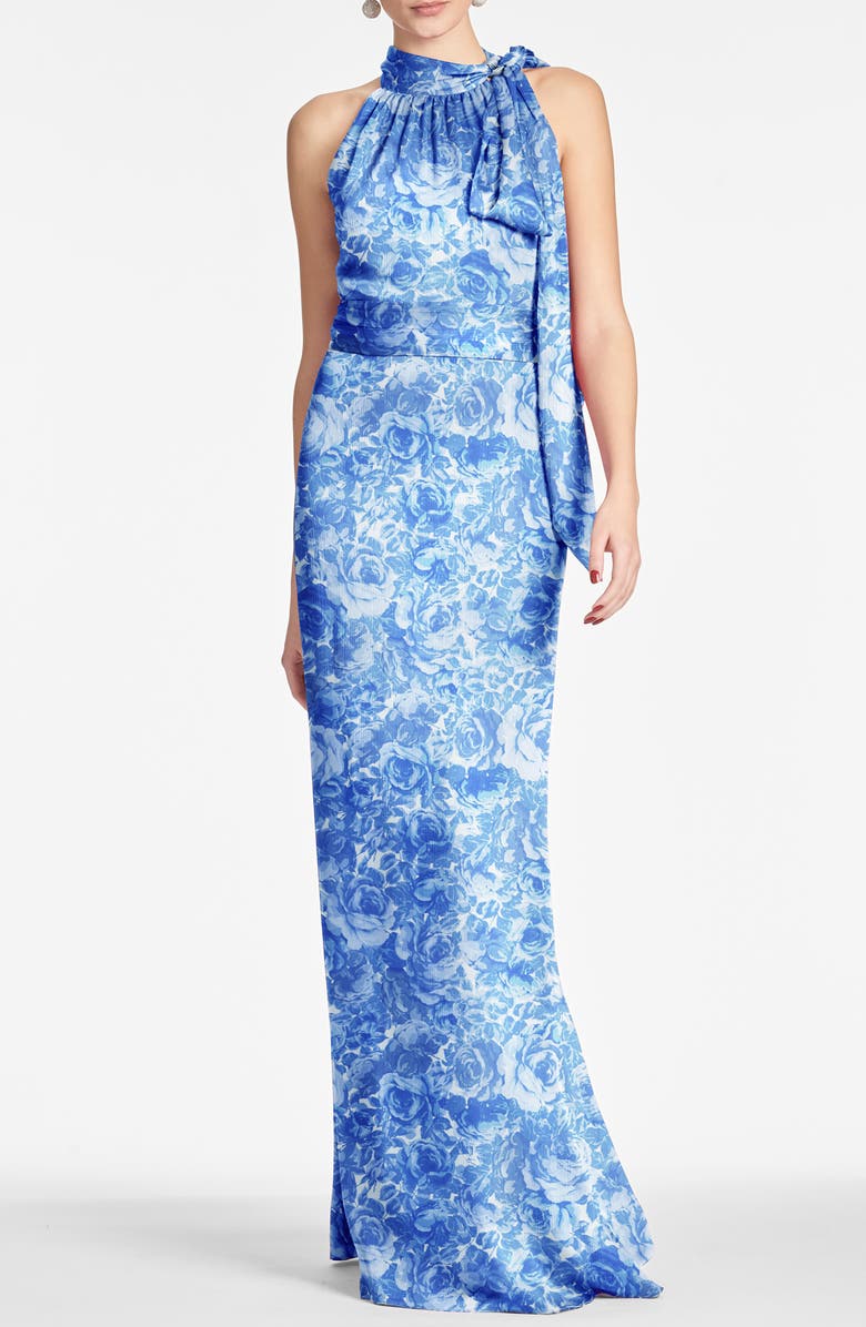Sachin & Babi Kayla Halter Gown, Main, color, Mediterranean Bloom