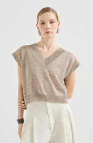 Brunello Cucinelli Linen and cotton Diamond yarn sweater