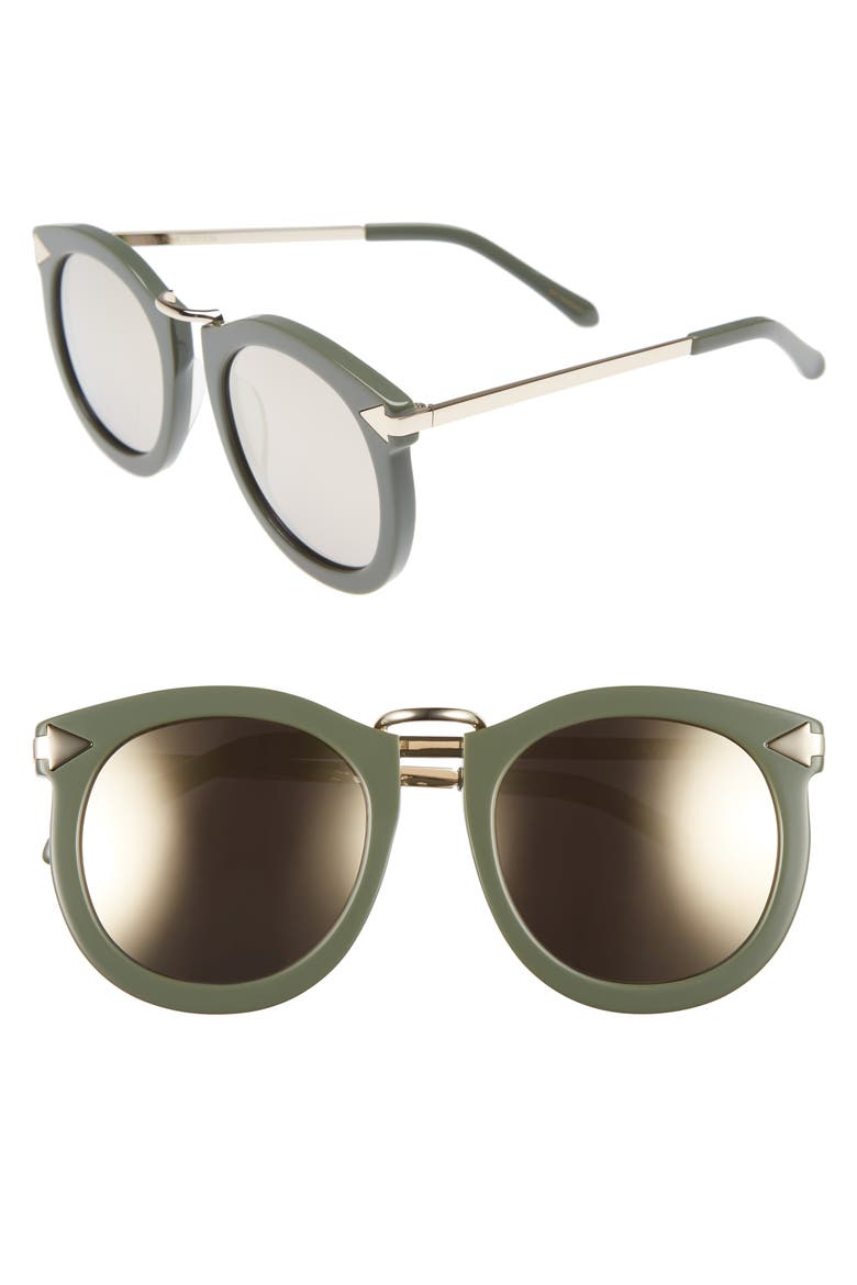 'Super Lunar - Arrowed by Karen' 52mm Sunglasses, Main, color, KHAKI/ GOLD