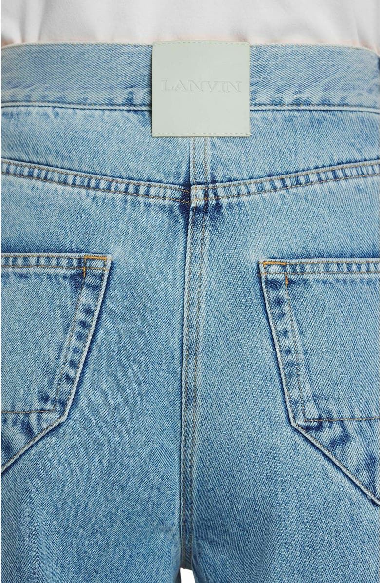 Lanvin Wide-Leg Cuffed Denim Pants, Alternate, color, 