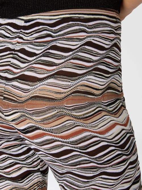 Missoni Womens Beige And Brown Tones Graphic-pattern Flared Knit Trousers In Multi