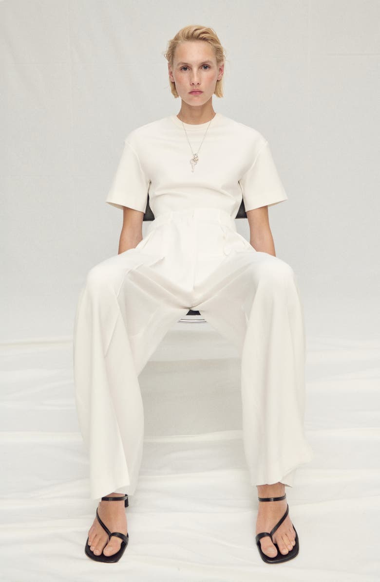 MANGO Pleated Straight Leg Suit Pants, Alternate, color, Off White