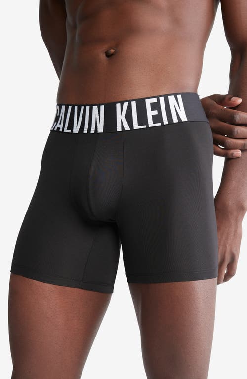 Calvin Klein Intense Power Logo Waistband Micro Boxer Briefs, Pack Of 3 In Lxo Black/grey
