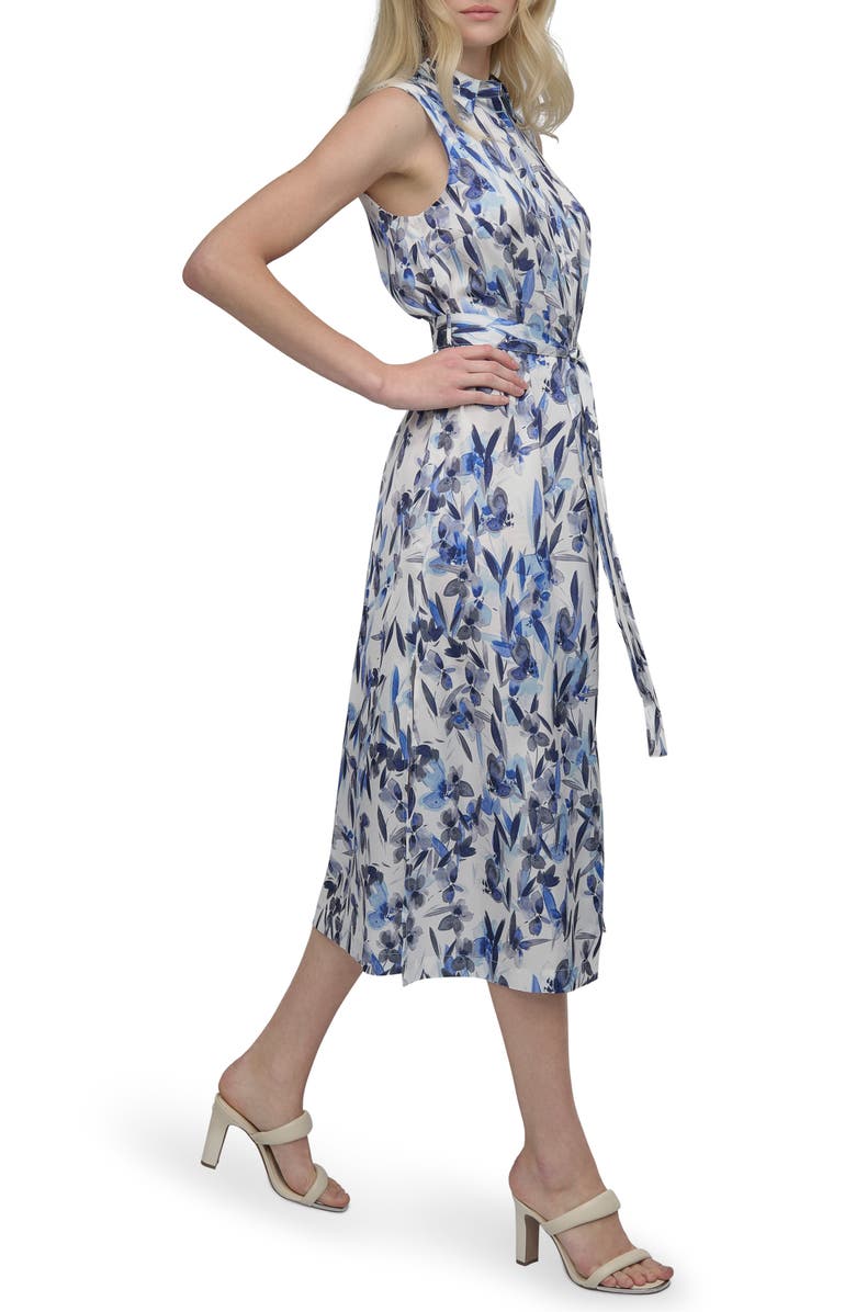 DKNY Floral Sleeveless Shirtdress, Alternate, color,