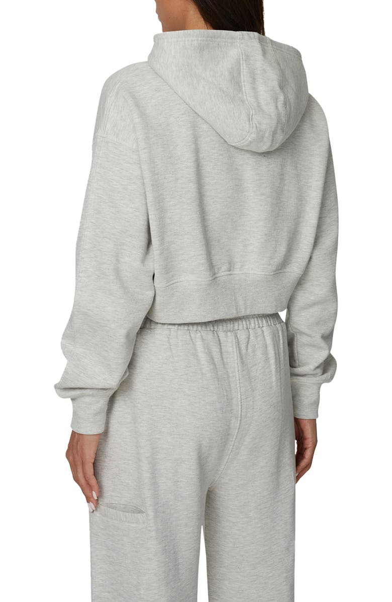 Good For Nothing Cropped Zipped Halftone Hoodie, Alternate, color, Grey