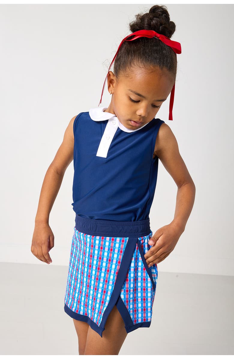 Courtside Kids Retro Power Skirt, Alternate, color, Navy Gingham