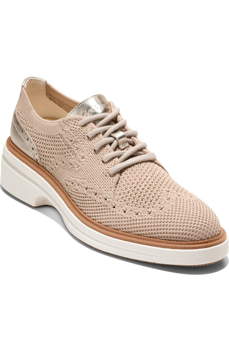 Cole Haan OriginalGrand Cityspectre Knit Derby, Main, color, Sesame Stitchlite / Soft Gold