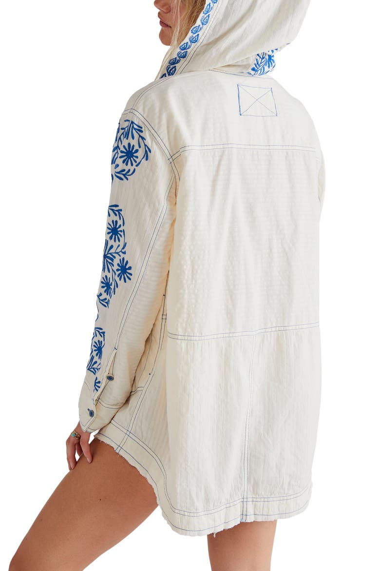 Lagos Embroidered Oversize Cotton Hoodie, Alternate, color, IVORY COMBO